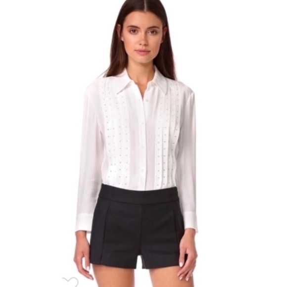 FRAME Long Sleeve Eyelet Blouse. - Picture 1 of 7